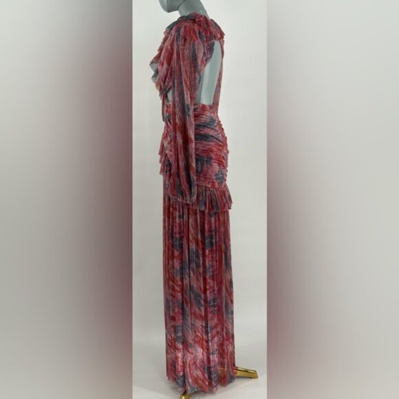 🆕 PATBO 🧿 NWOT Twist Metallic Ruched Gown, Pink - Sz BR 36 US 4 - Picture 9 of 14